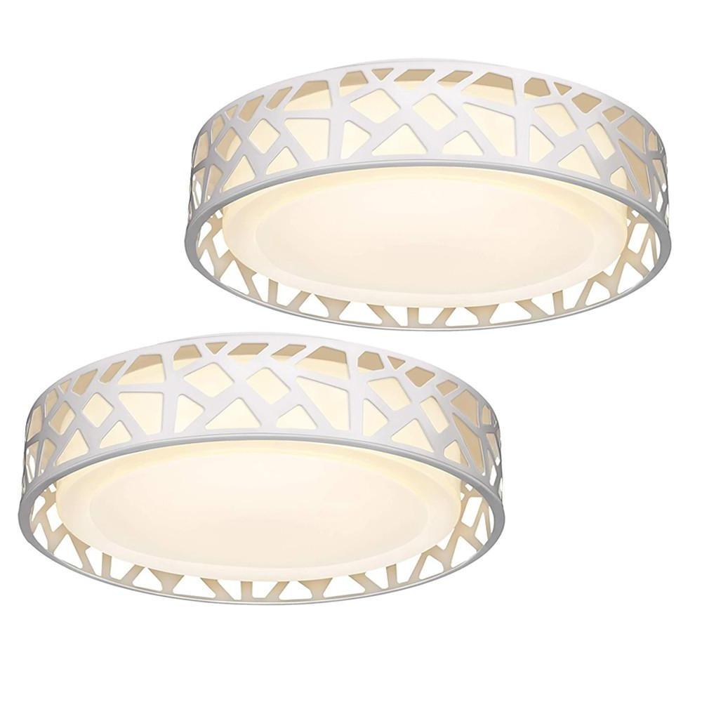 Round Metal Traditional Drum Flush Mount Light LED Bedroom Ceiling Lights