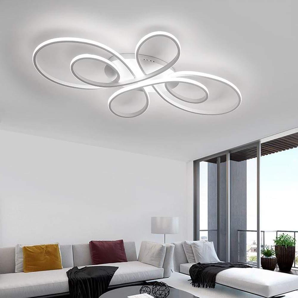 Artistic Curved Dimmable LED Modern Ceiling Lights Chandelier Flush Mount Lighting