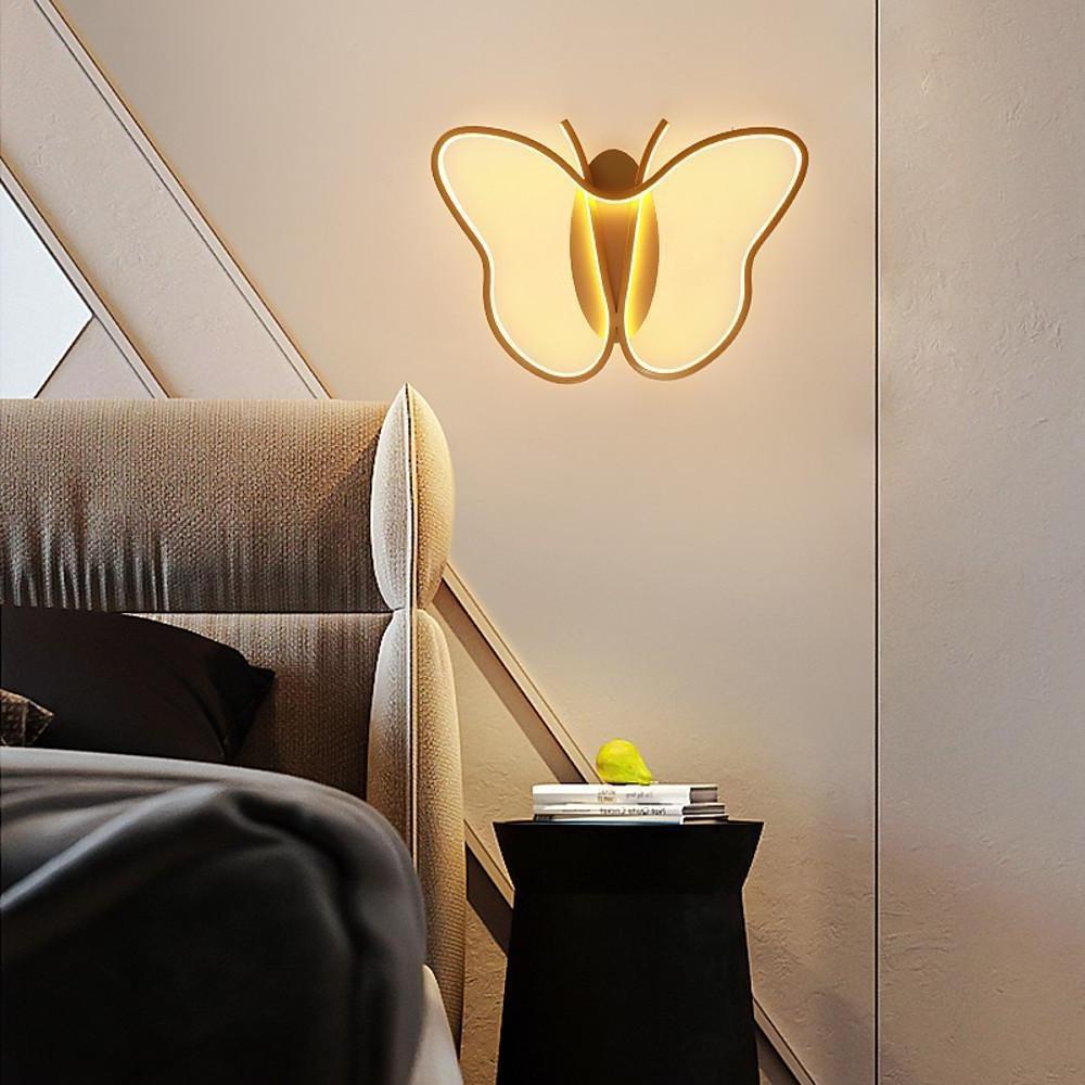 Novelty Butterfly Bedroom Flush Mount Ceiling Light Metal LED Baby Kids Light