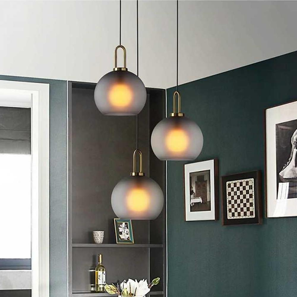 Nordic Style Modern Metal Glass Globe Island Design Industrial Pendant Lighting Ceiling Light