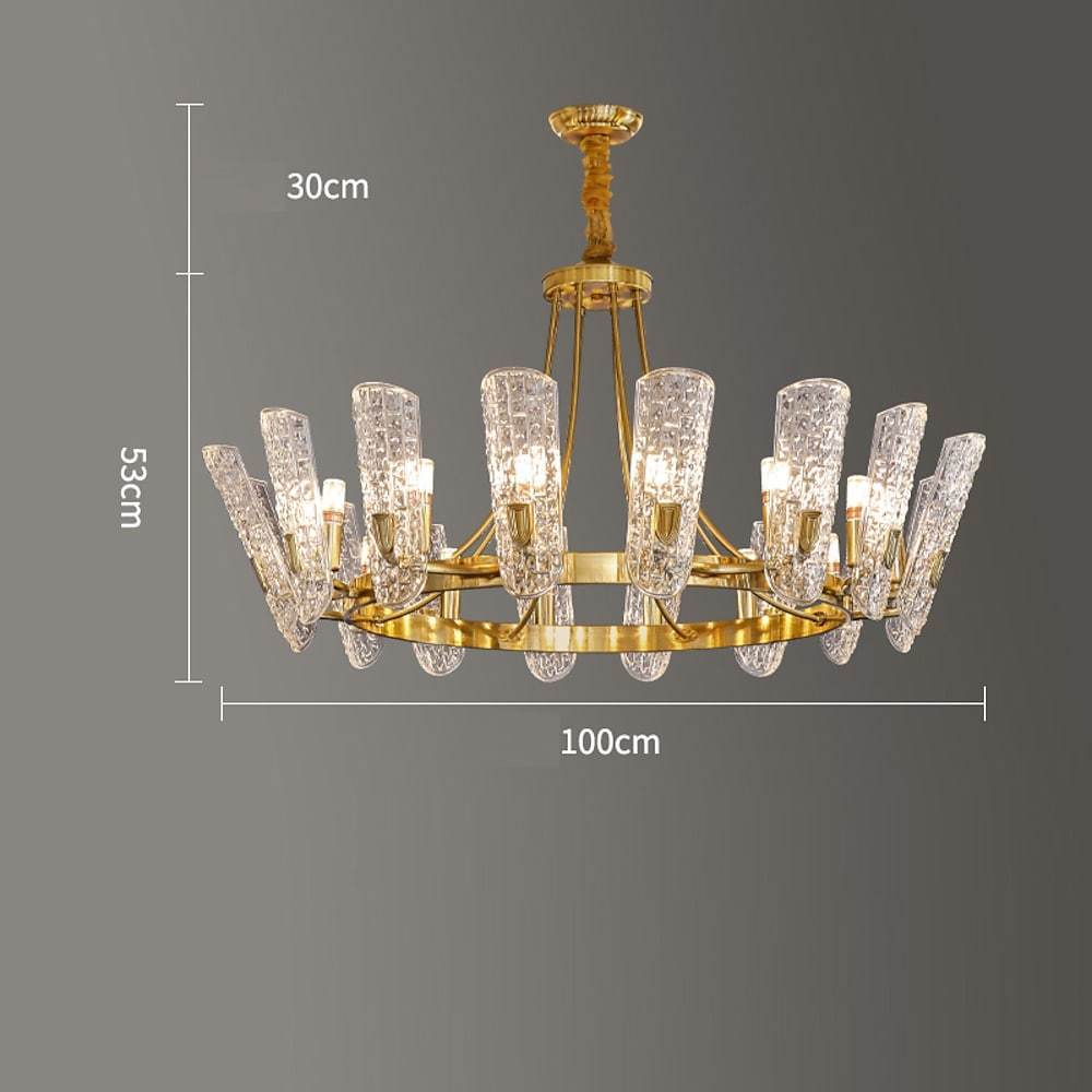 8-light LED Electroplated Metal Glass Gold Classic Chandelier Pendant Lighting