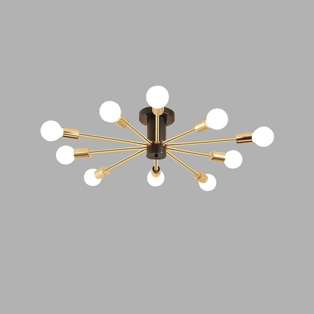 Industrial Sputnik Chandelier Geometric Gold Chandelier for Living Room