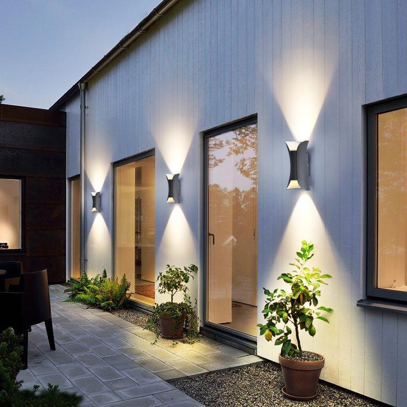 Curved LED Up and Down Lighting Waterproof Modern Outdoor Wall Lights