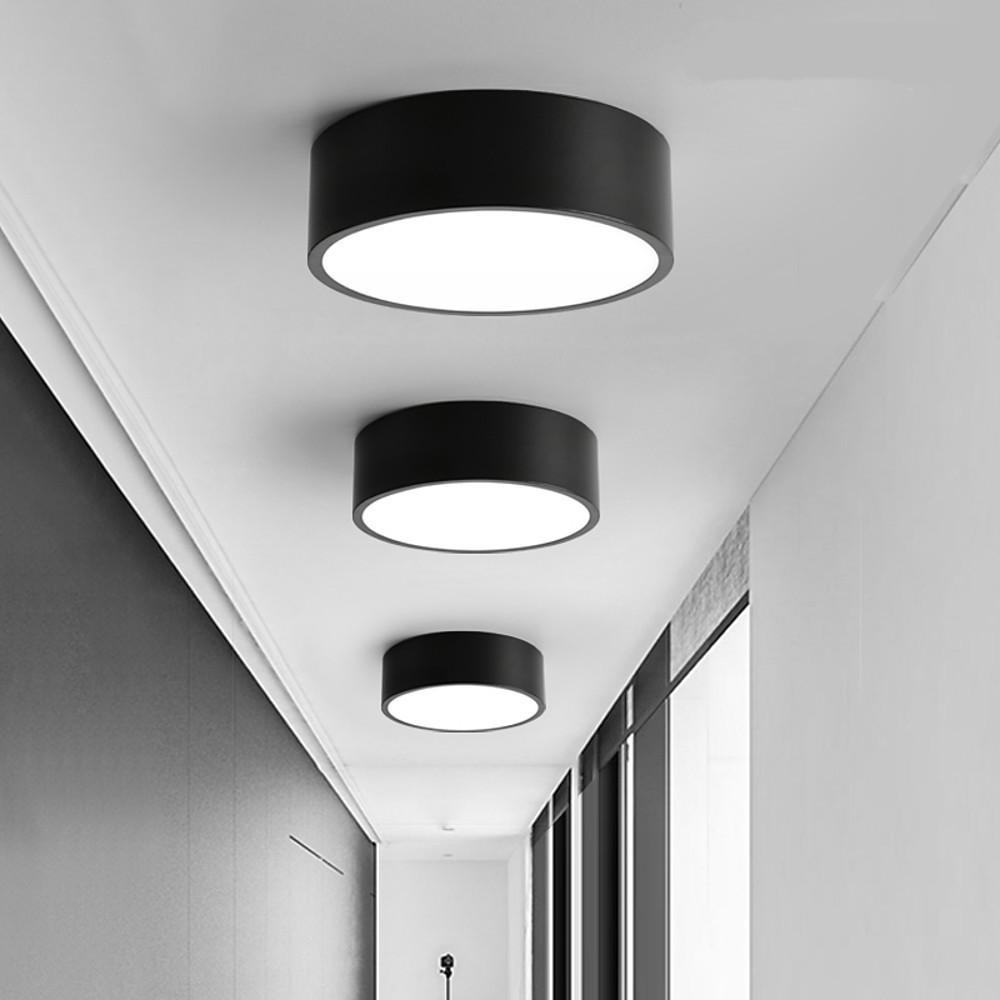 Thick Cylindrical LED Black Modern Ceiling Lights Flush Mount Light