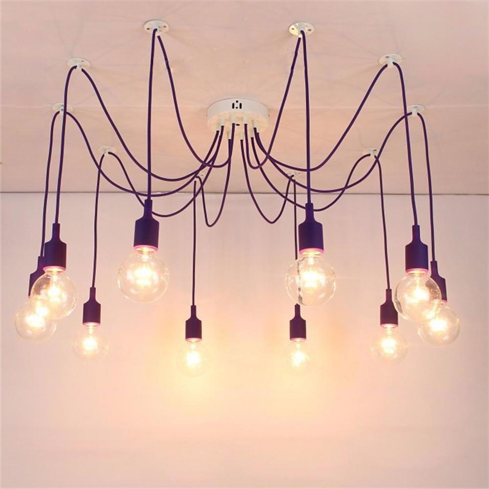 Cluster Spider Pendant Lighting 10-heads DIY Adjustable Ceiling Lights