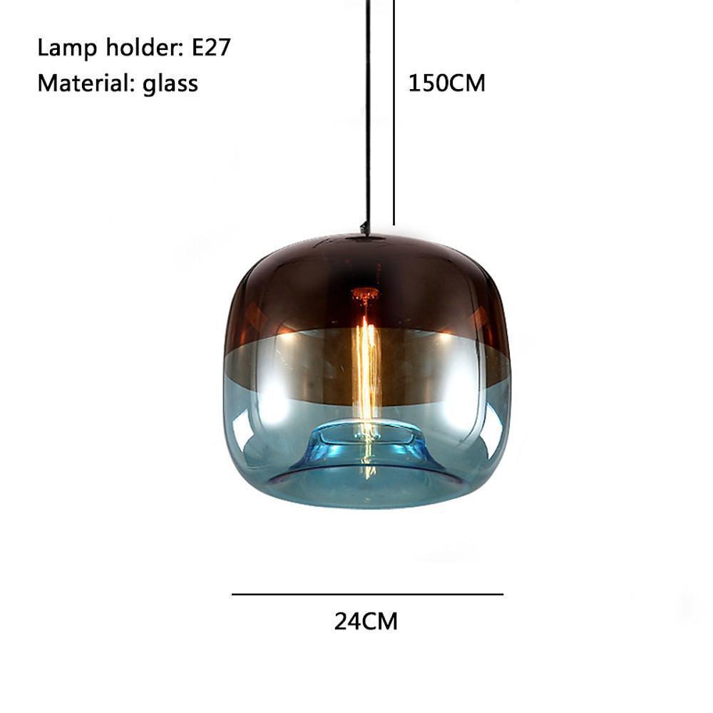 Multi Colored Glass Pendant Light Artistic Globe Dining Room Light