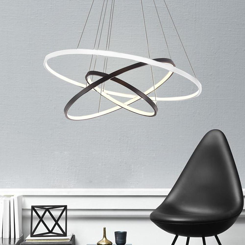 Adjustable Circles LED Dimmable with Remote Modern Chandeliers Pendant Light