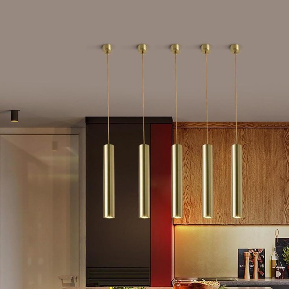 Unique Elongated Linear Metal Industrial Kitchen Island Pendant Lighting