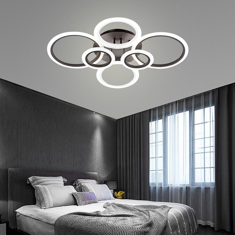 Circles Aluminum Acrylic Cluster Style Design Flush Mount Lighting LED Living Room Bedroom Ceiling Lights