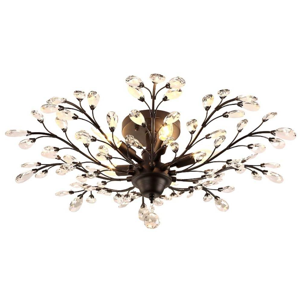 Unique Contemporary Chandeliers Crystal Flower Chandelier for Living Room