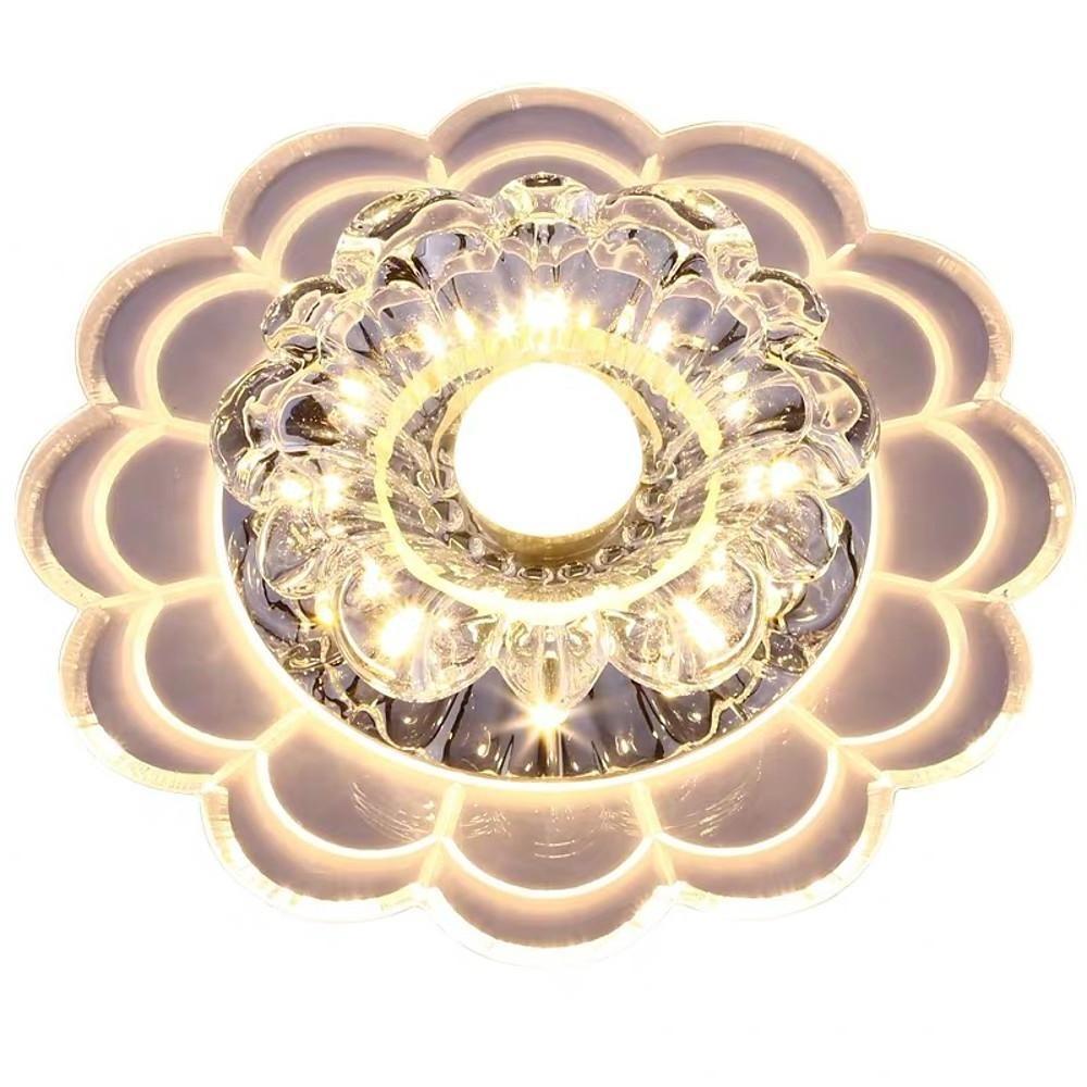 Flower Effect Entryway Lighting Crystal Metal LED Flush Mount Ceiling Light for Baby Kids