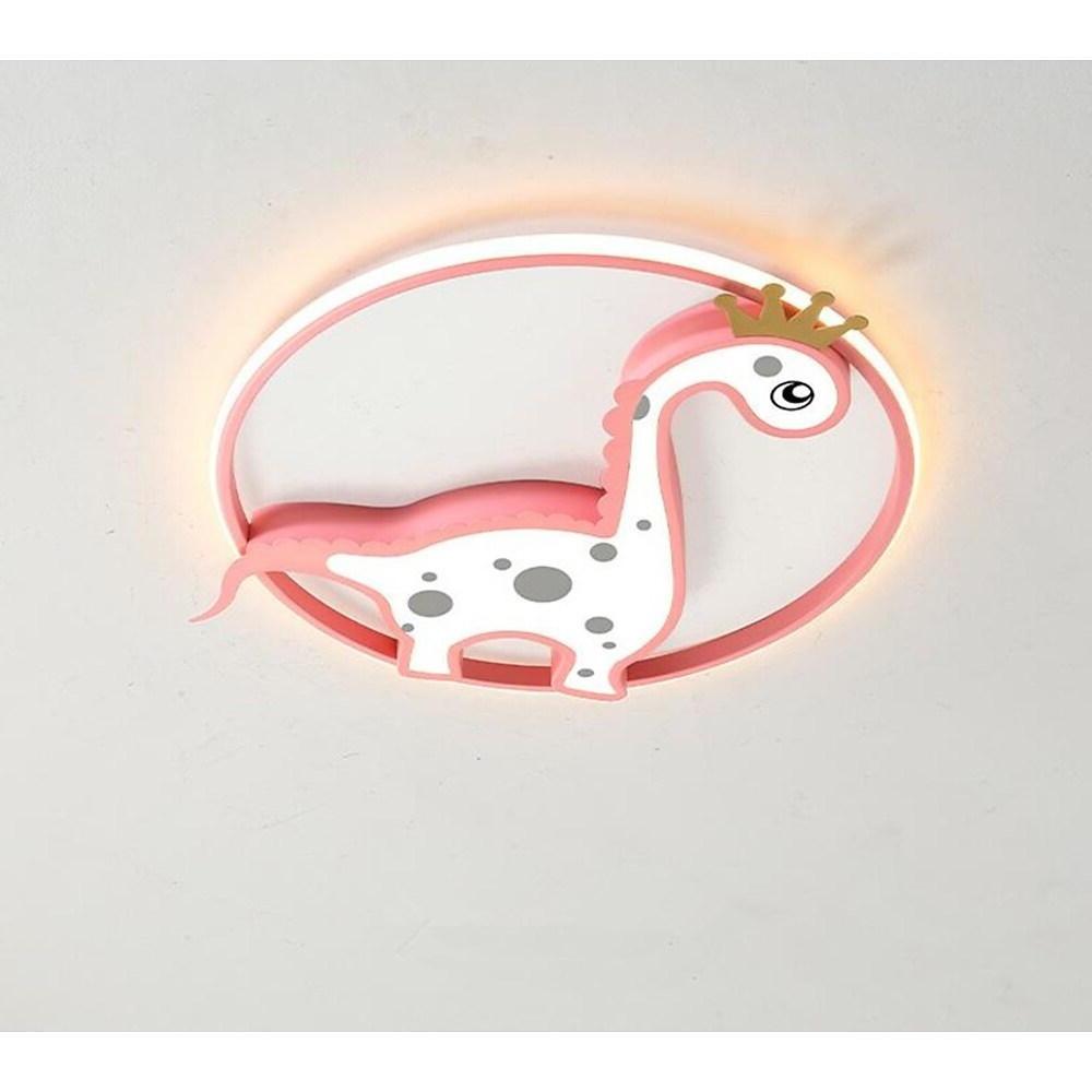 Circle Dinosaur Novelty LED Flush Mount Ceiling Light Baby Kids Lights for Bedroom