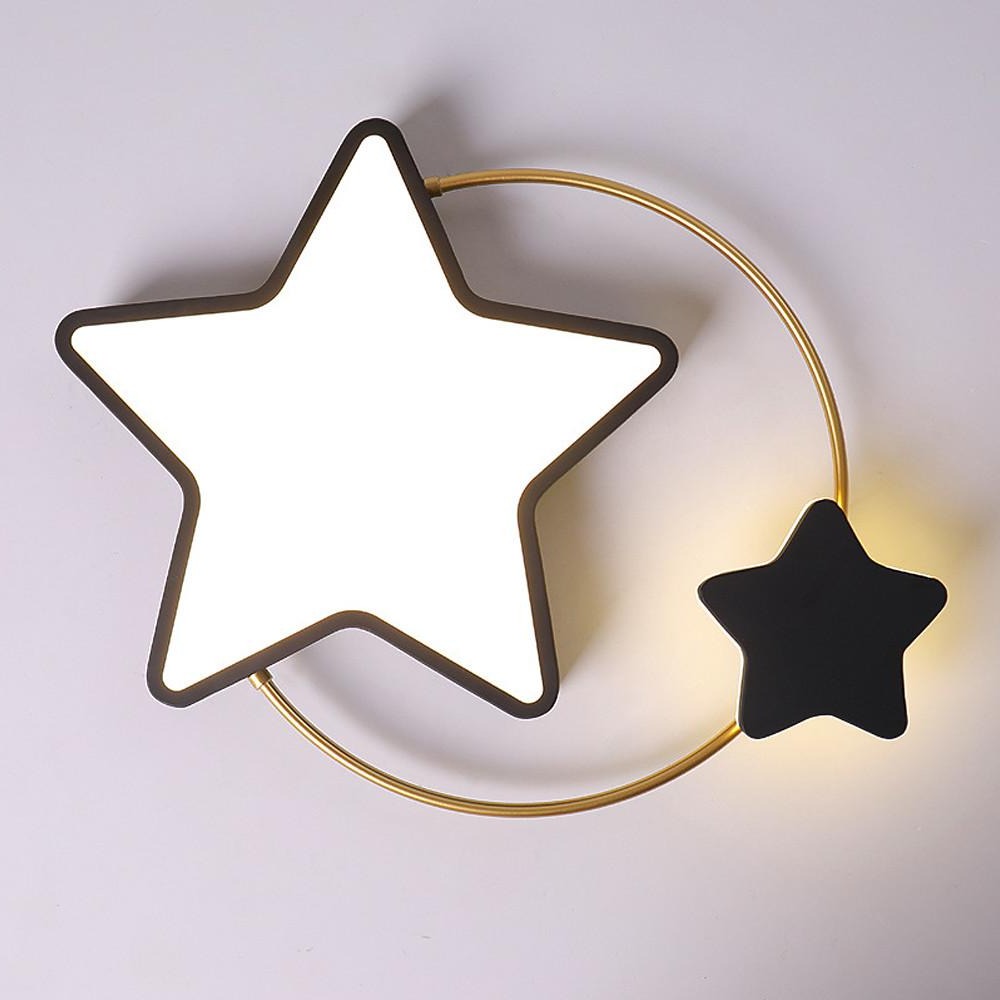 2 Star Shapes Flush Mount Ceiling Light LED Classic Dimmable Baby Kids Lights for Bedroom