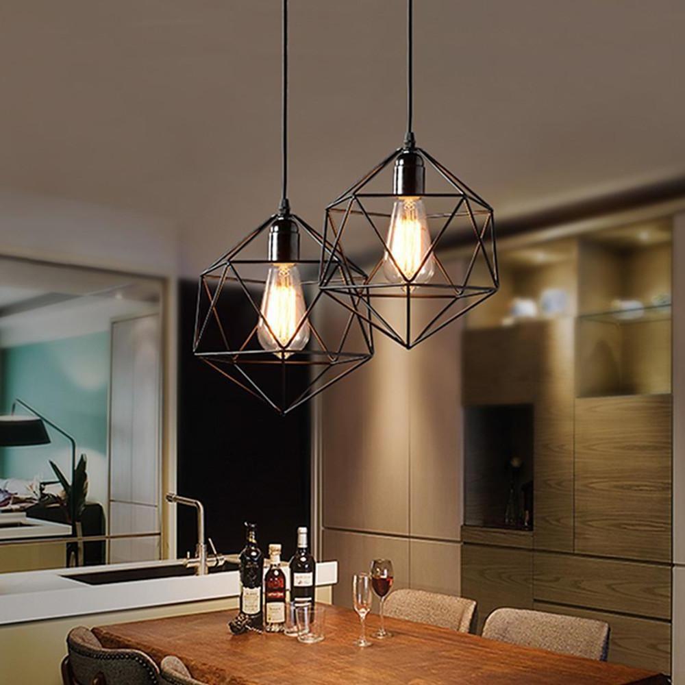 Geometric Cage LED Industrial Modern Ceiling Light Flush Mount Lighting