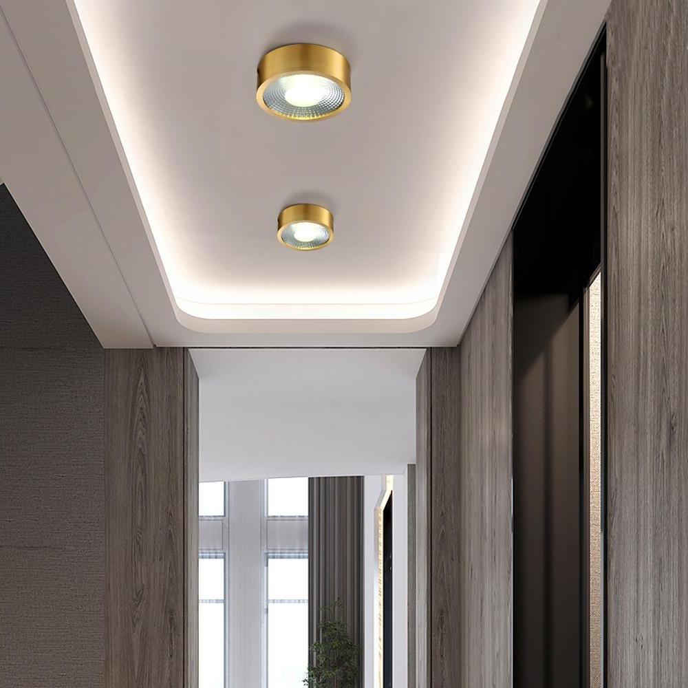 Round LED Copper Modern Ceiling Lights Flush Mount Lighting Ceiling Lamp