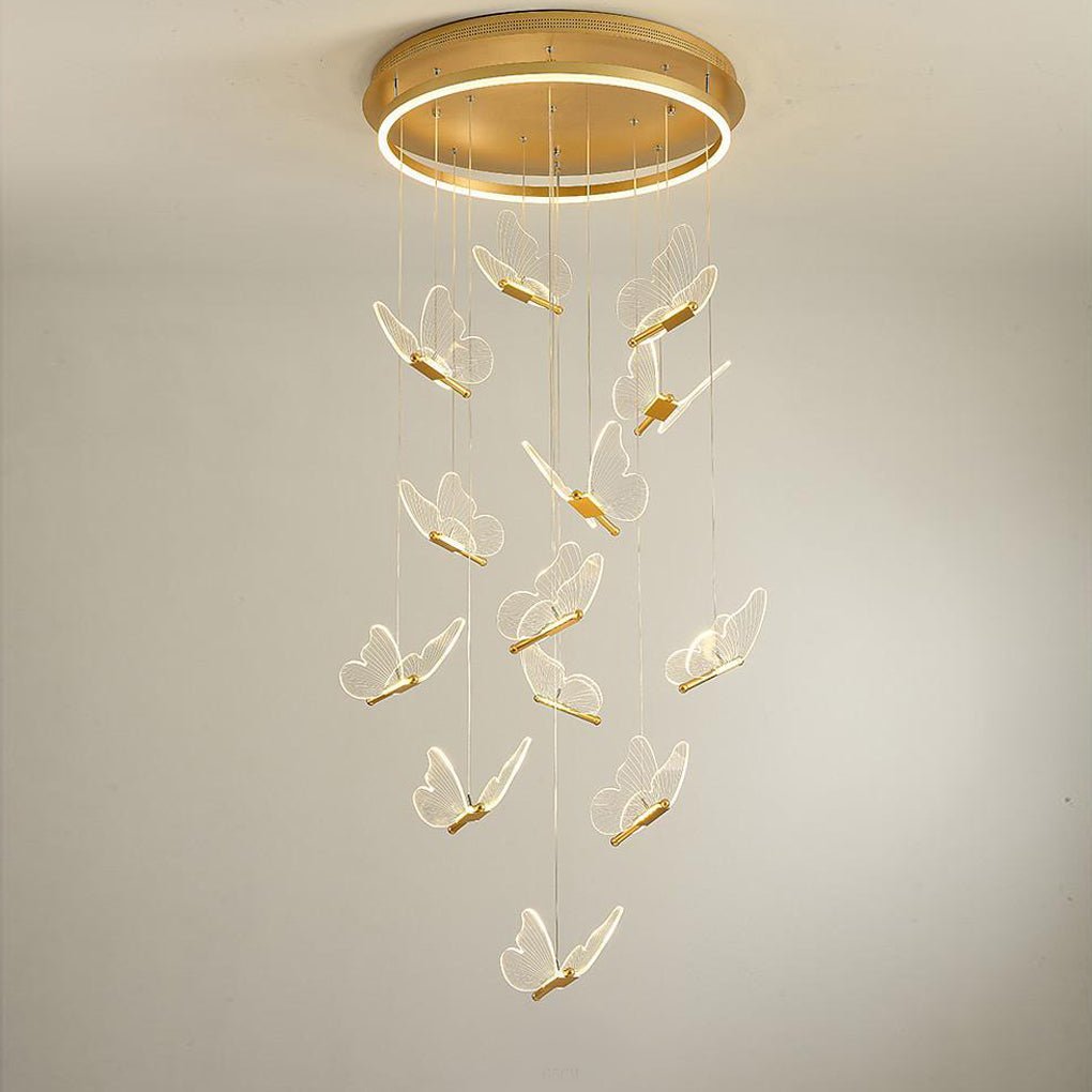 Butterfly Shapes Design Pendant Lighting Acrylic Metal Island LED Living Room Ceiling Lights