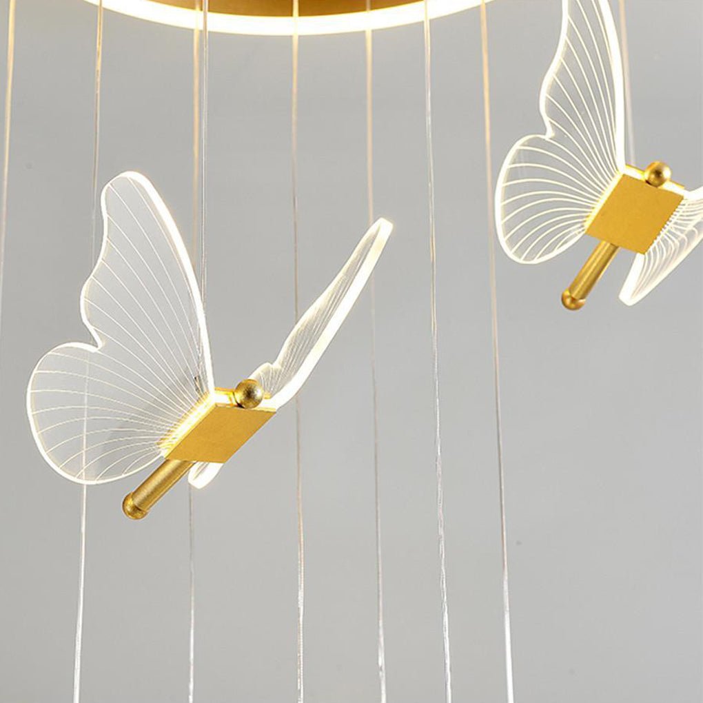 Butterfly Shapes Design Pendant Lighting Acrylic Metal Island LED Living Room Ceiling Lights