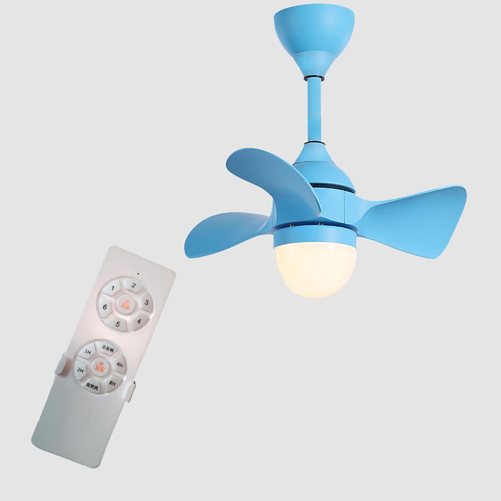 Dimmable LED Nordic Flush Mount Ceiling Fan Light with Remote Control