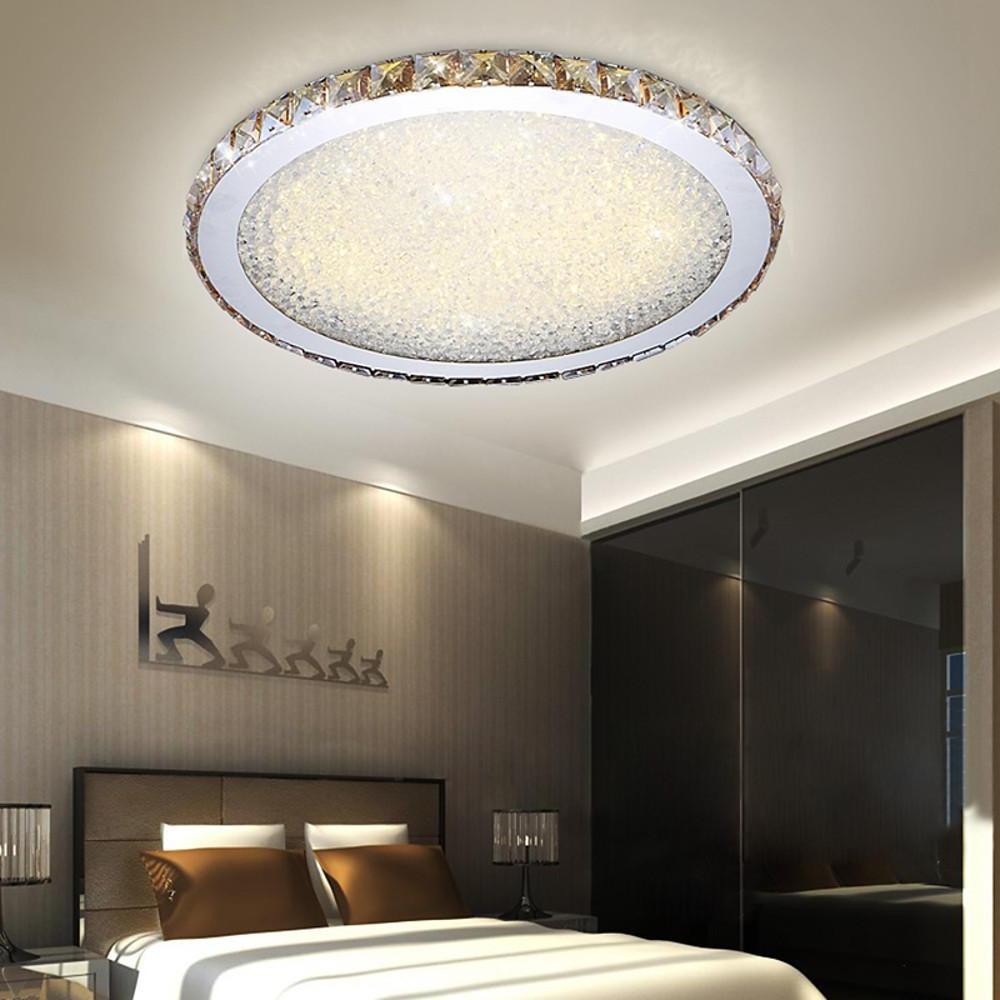 16'' Rounded Antique Painted Metal Crystal LED Modern Ceiling Lights