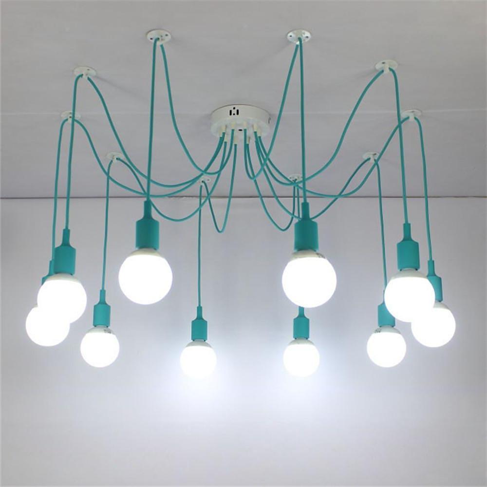 Cluster Spider Pendant Lighting 10-heads DIY Adjustable Ceiling Lights