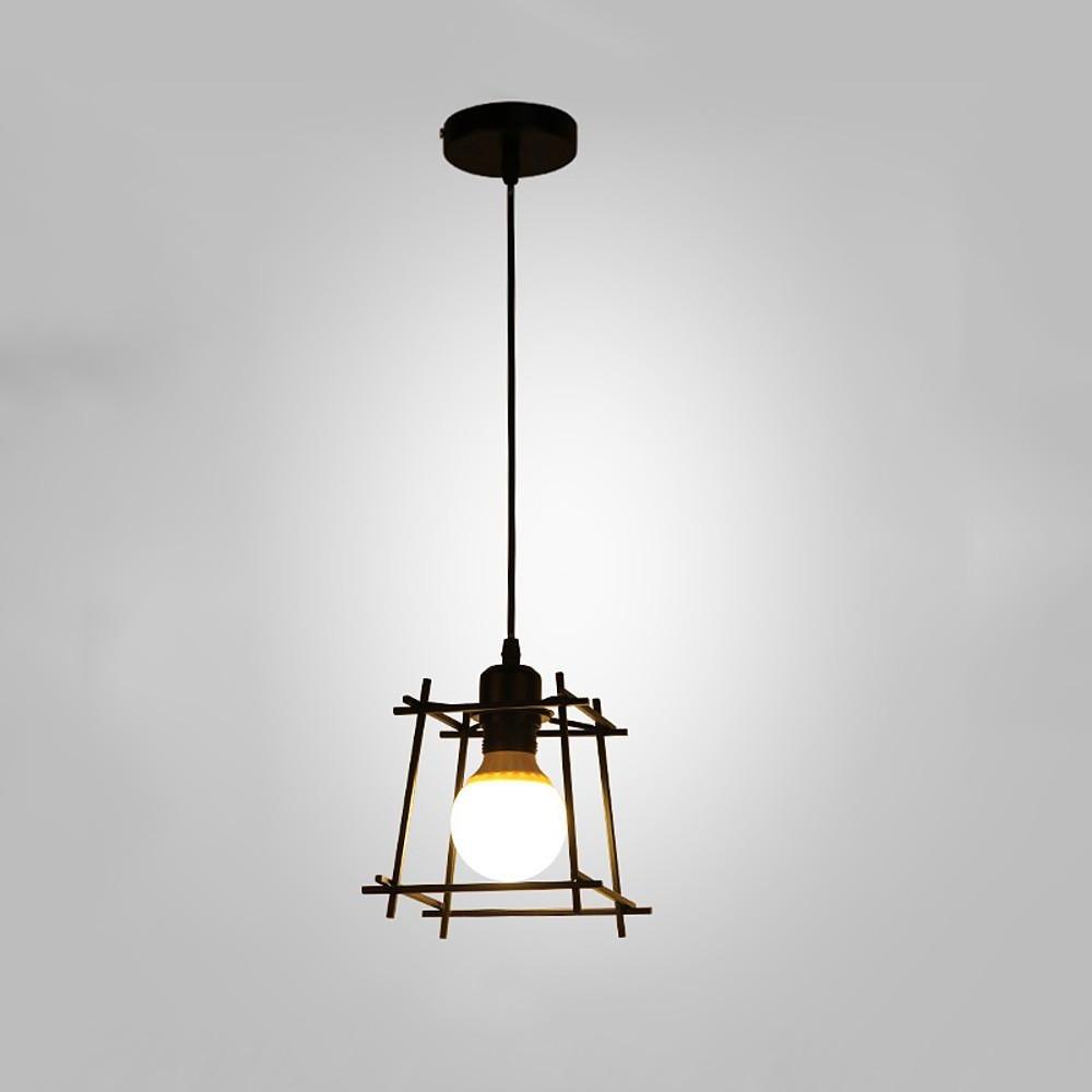 Square Metal Lantern Design LED Black Industrial Pendant Lighting Chandeliers