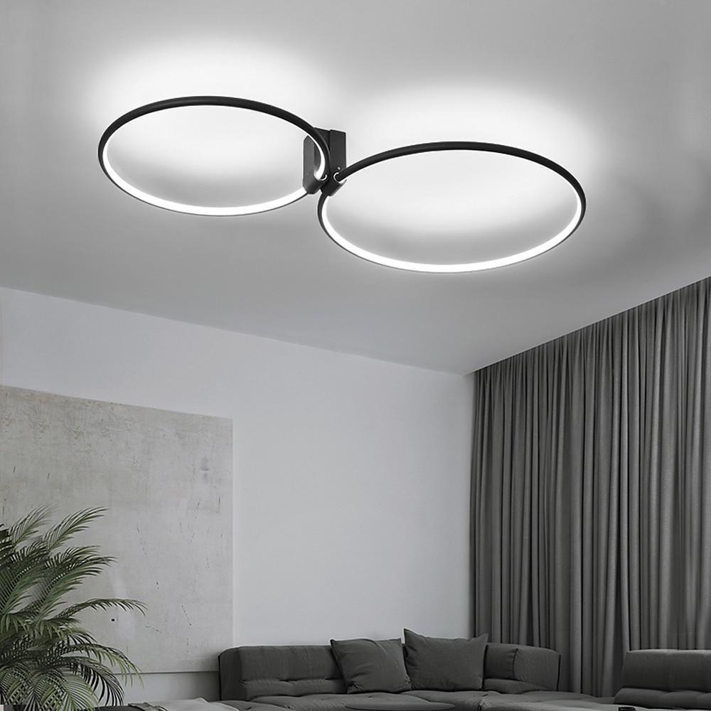 2 Circle Metal Abstract LED Flush Mount Ceiling Light for Bedroom