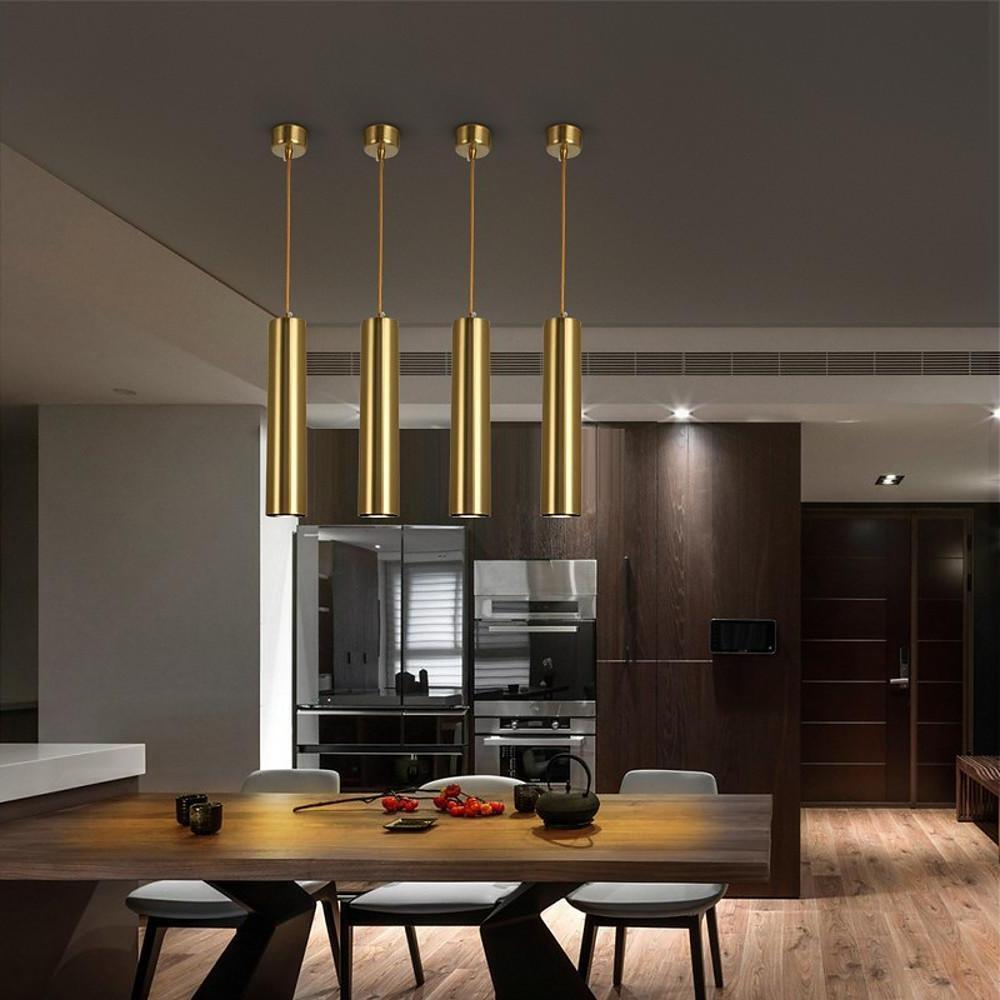 Unique Elongated Linear Metal Industrial Kitchen Island Pendant Lighting