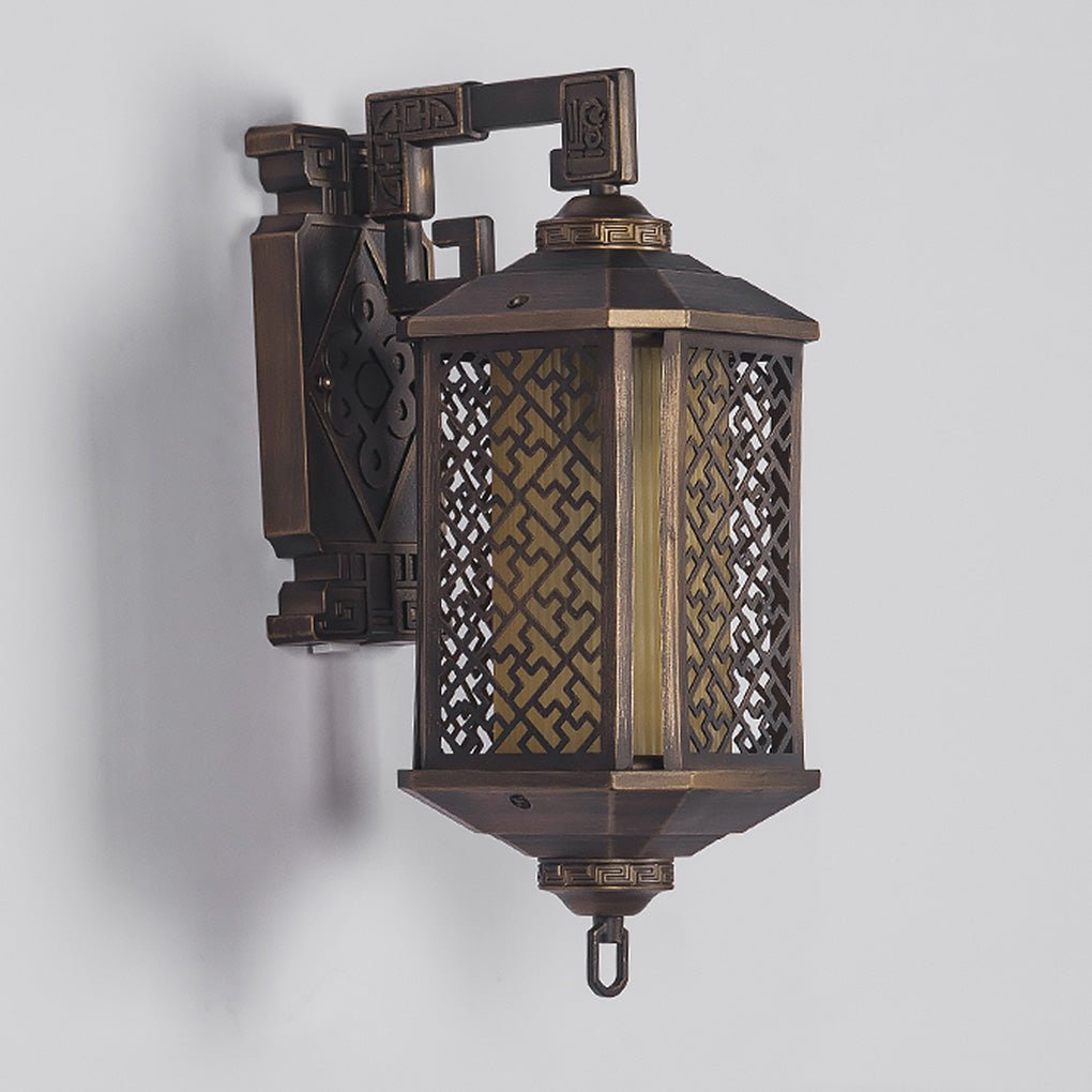 Classical Hollow Pattern Outdoor Waterproof Wall Lamp for Villa Courtyard Corridor