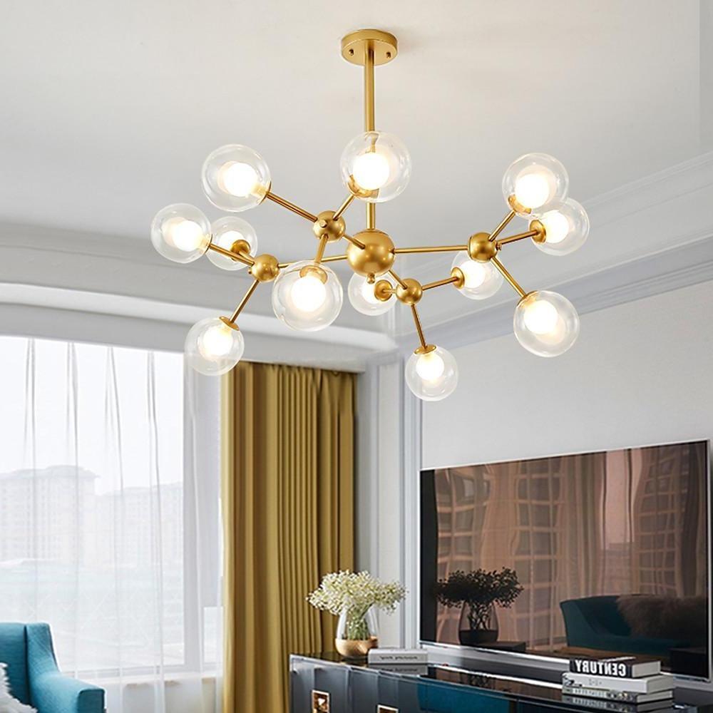 Radiant Beauty 12- Light Sputnik Semi Flush Fixture Chandelier