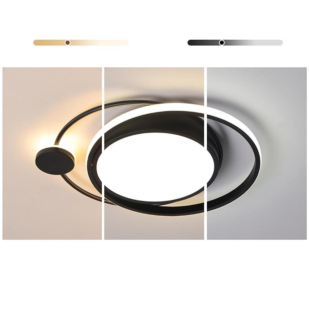 LED Offset Circles Geometric Classic Dimmable Flush Mount Ceiling Light for Bedroom