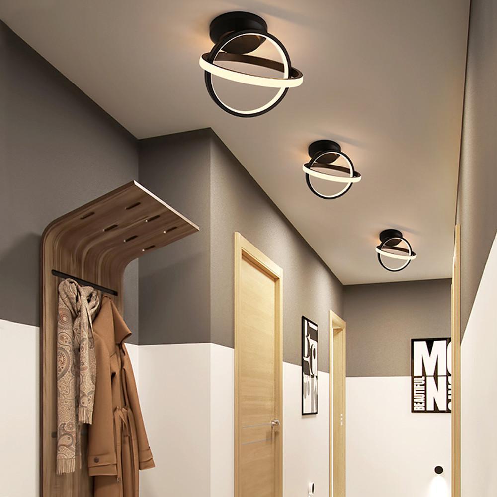 Creative Circles LED Black Modern Ceiling Lights Flush Mount Lighting