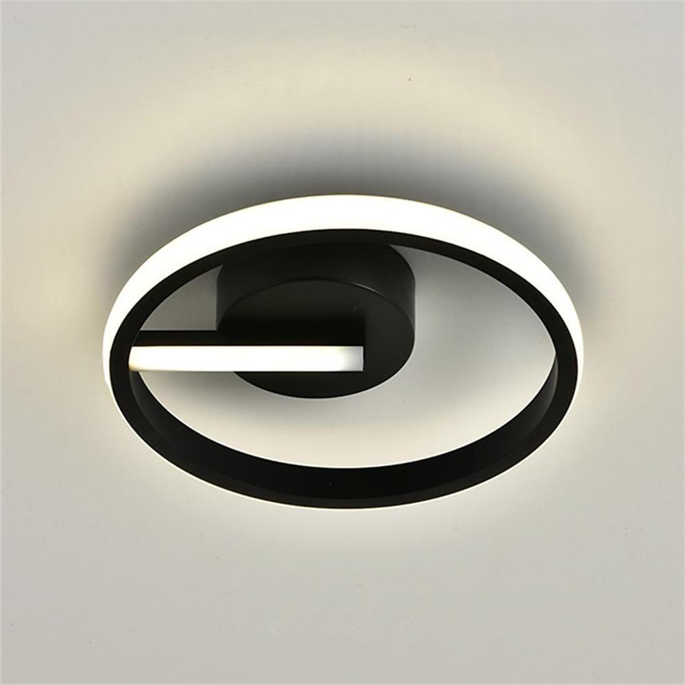 Rounded Corners Triangle Unique Modern Black Flush Mount Light LED Ceiling Light