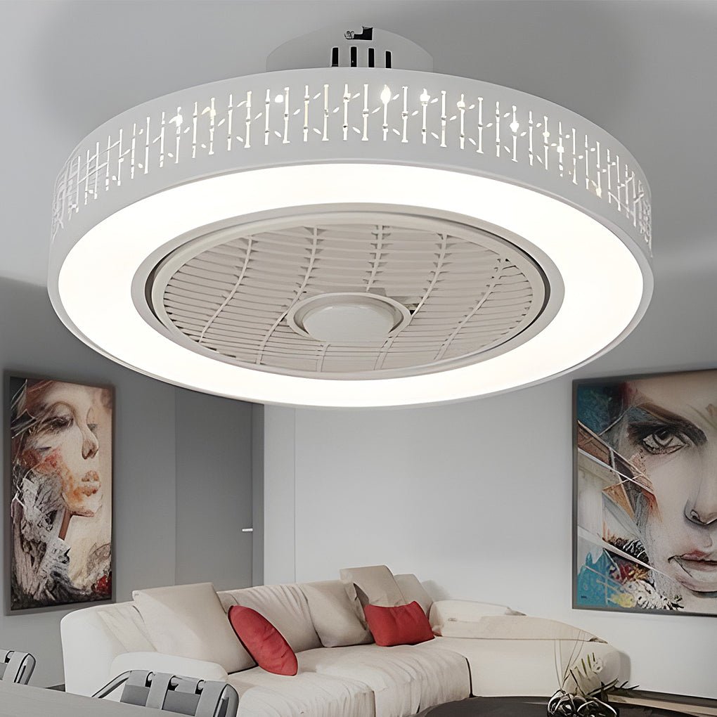 Creative Bladeless Ceiling Fans Light Ceiling Fans with Chandelier Ceiling Fan Lamp