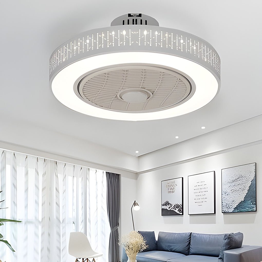 Creative Bladeless Ceiling Fans Light Ceiling Fans with Chandelier Ceiling Fan Lamp