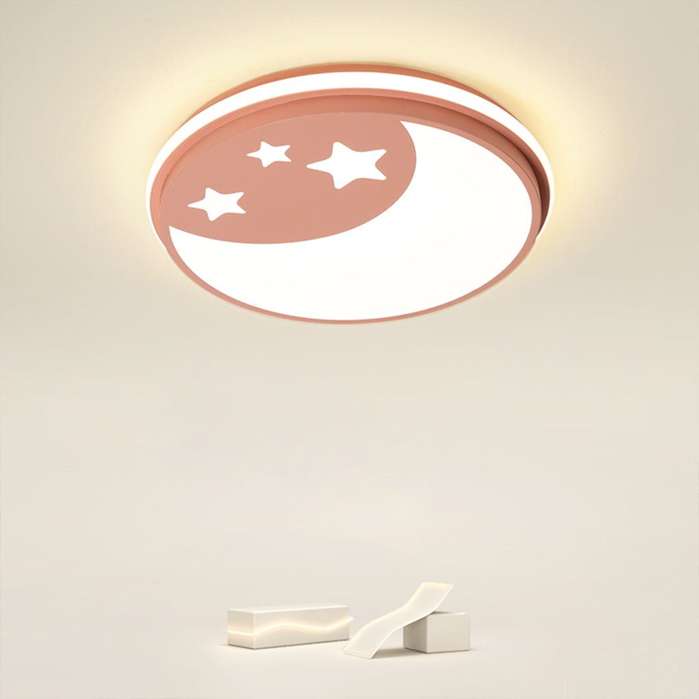 Creative Circular Cartoon Pattern LED Ceiling Lamp for Children's Room