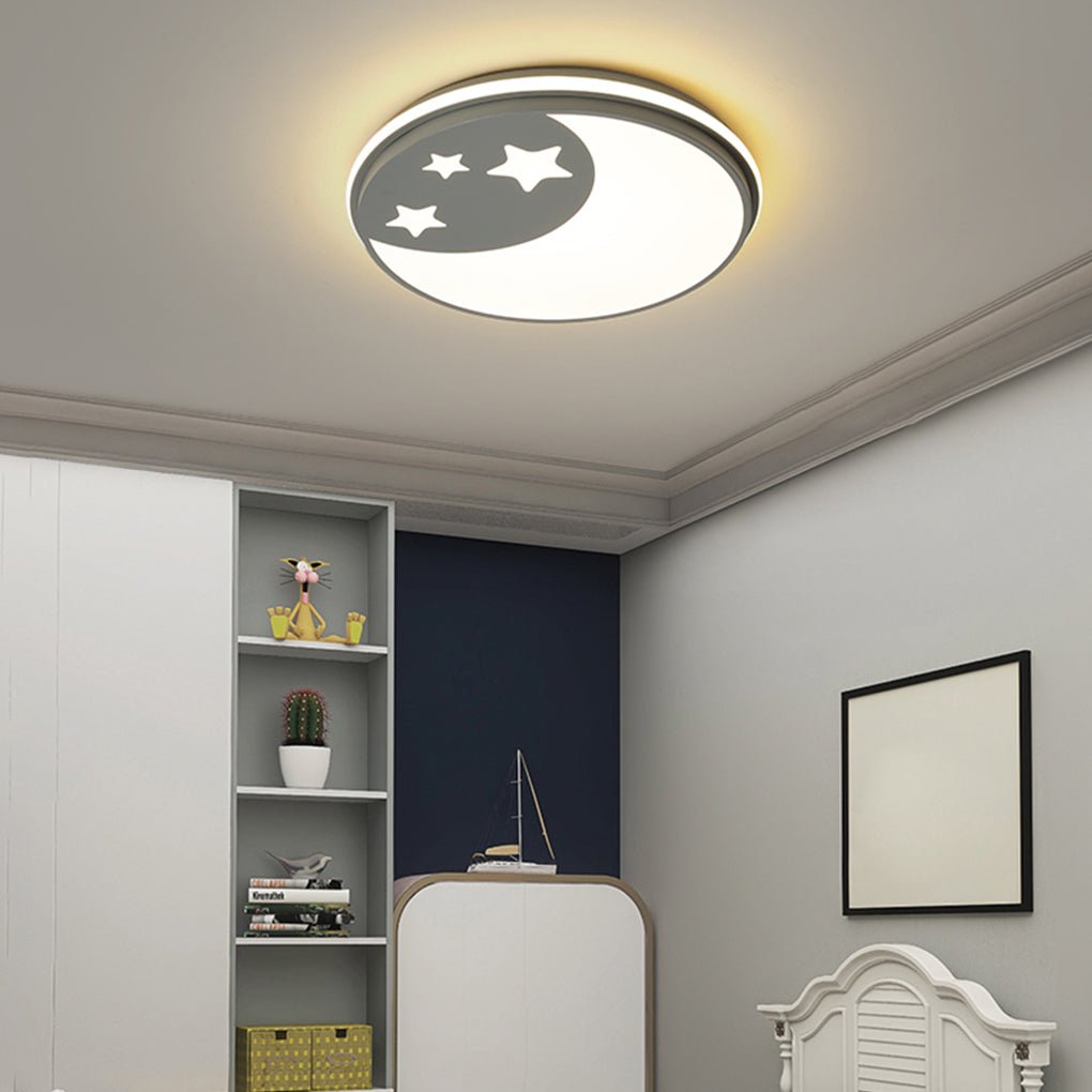 Creative Circular Cartoon Pattern LED Ceiling Lamp for Children's Room