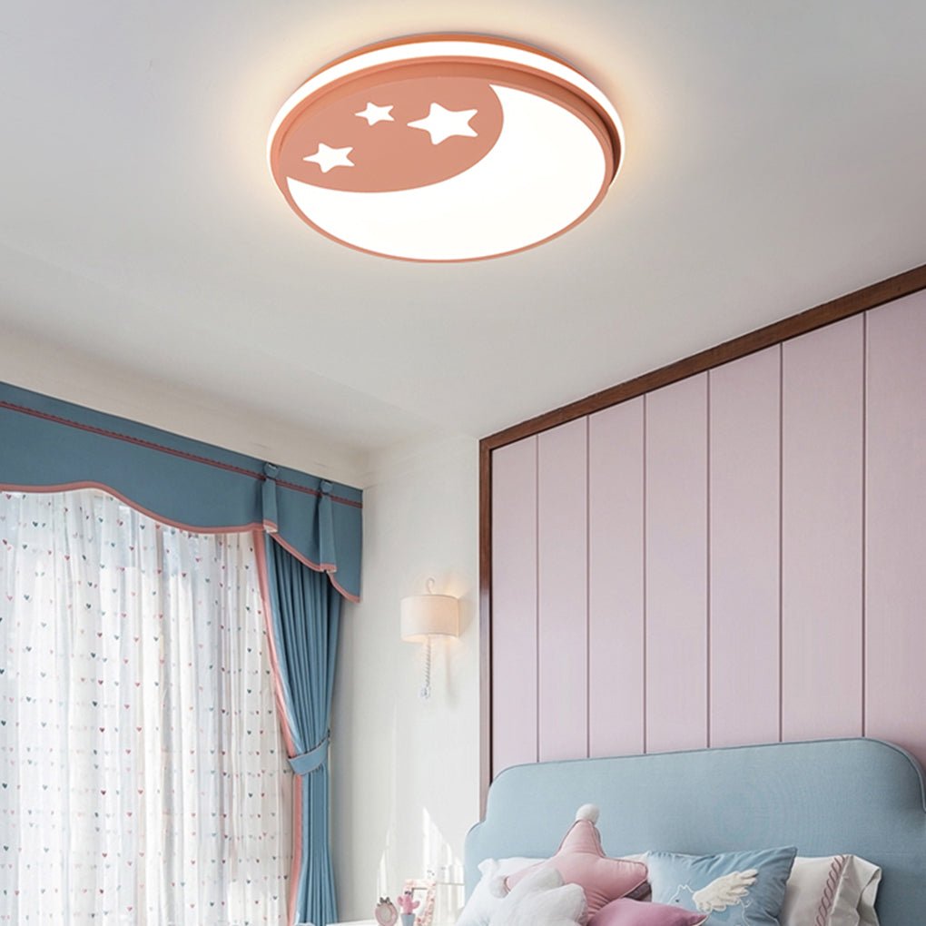 Creative Circular Cartoon Pattern LED Ceiling Lamp for Children's Room