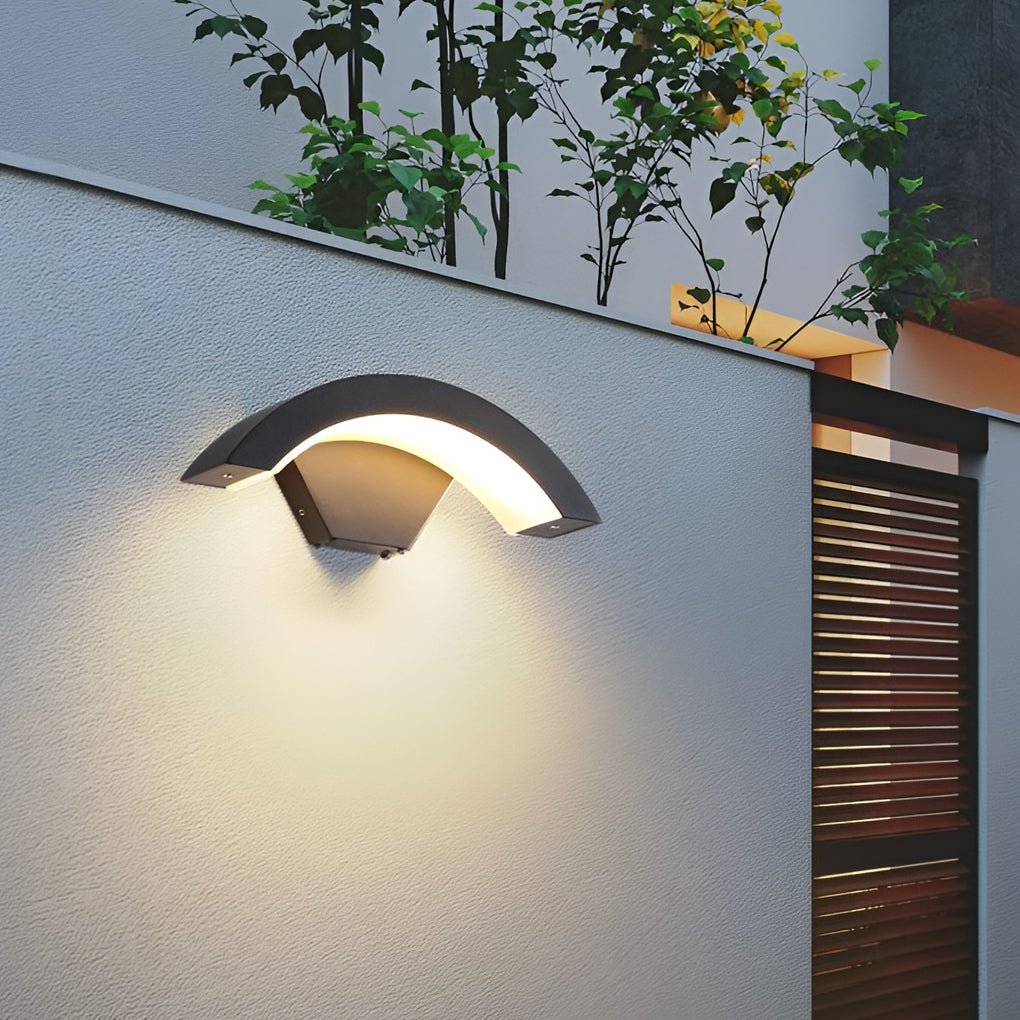 Classic Curved Glow LED Wall Light Outdoor Downlights Porch Wall Mounted Sconce