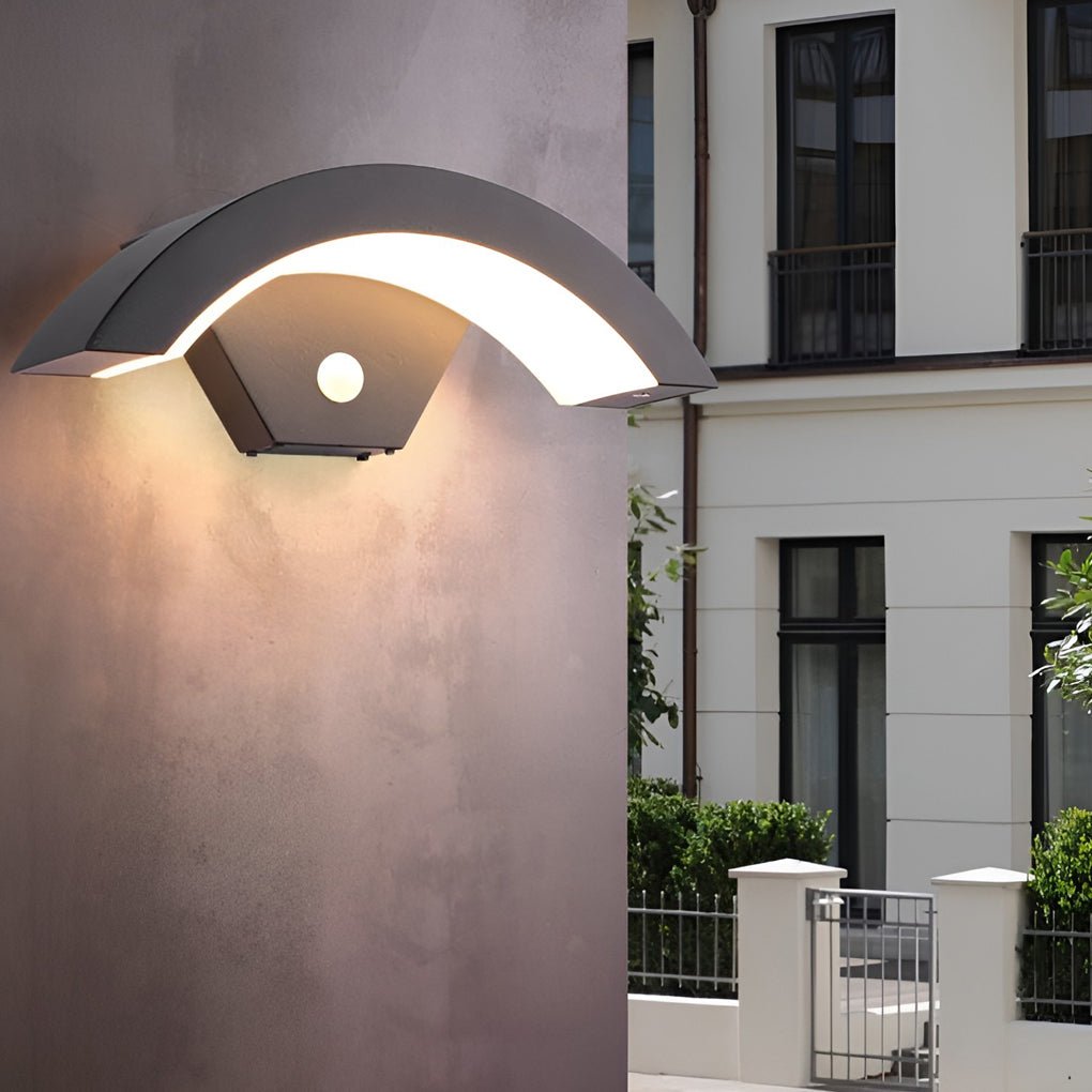 Classic Curved Glow LED Wall Light Outdoor Downlights Porch Wall Mounted Sconce