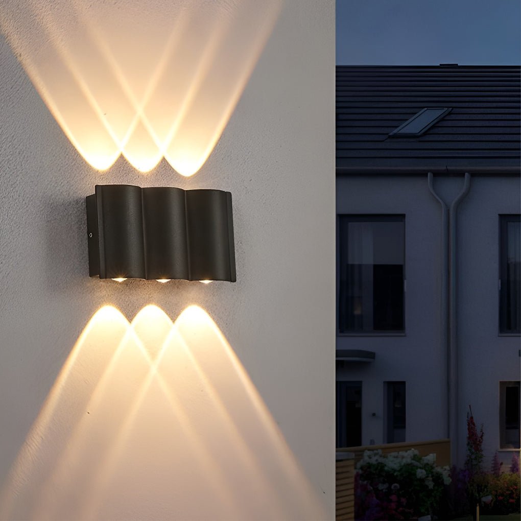 Creative Wave Arc Design Up and Down Lights LED Outdoor Wall Lights Wall Sconces Waterproof