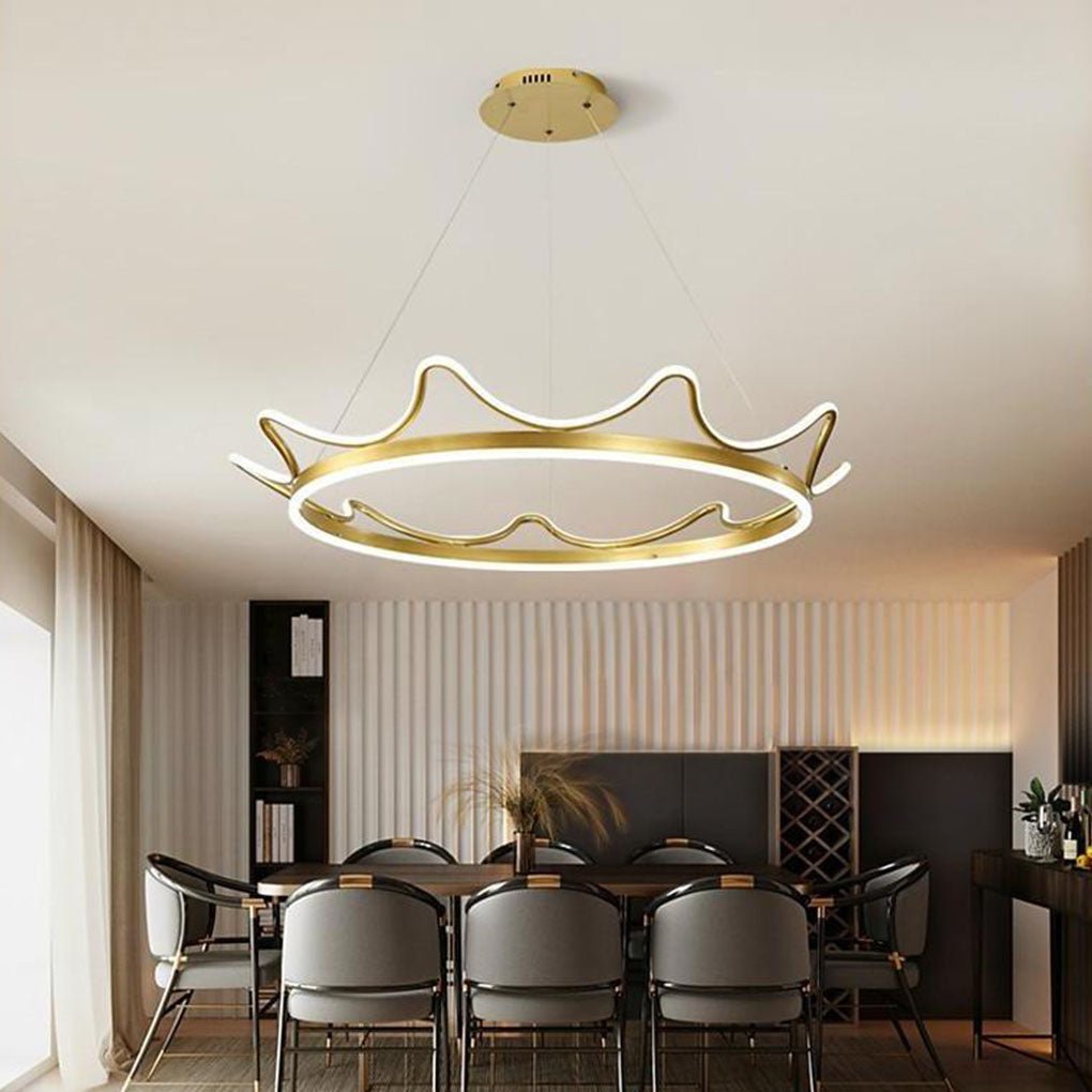 Crown Shaped Dining Room Chandeliers LED Modern Chandelier