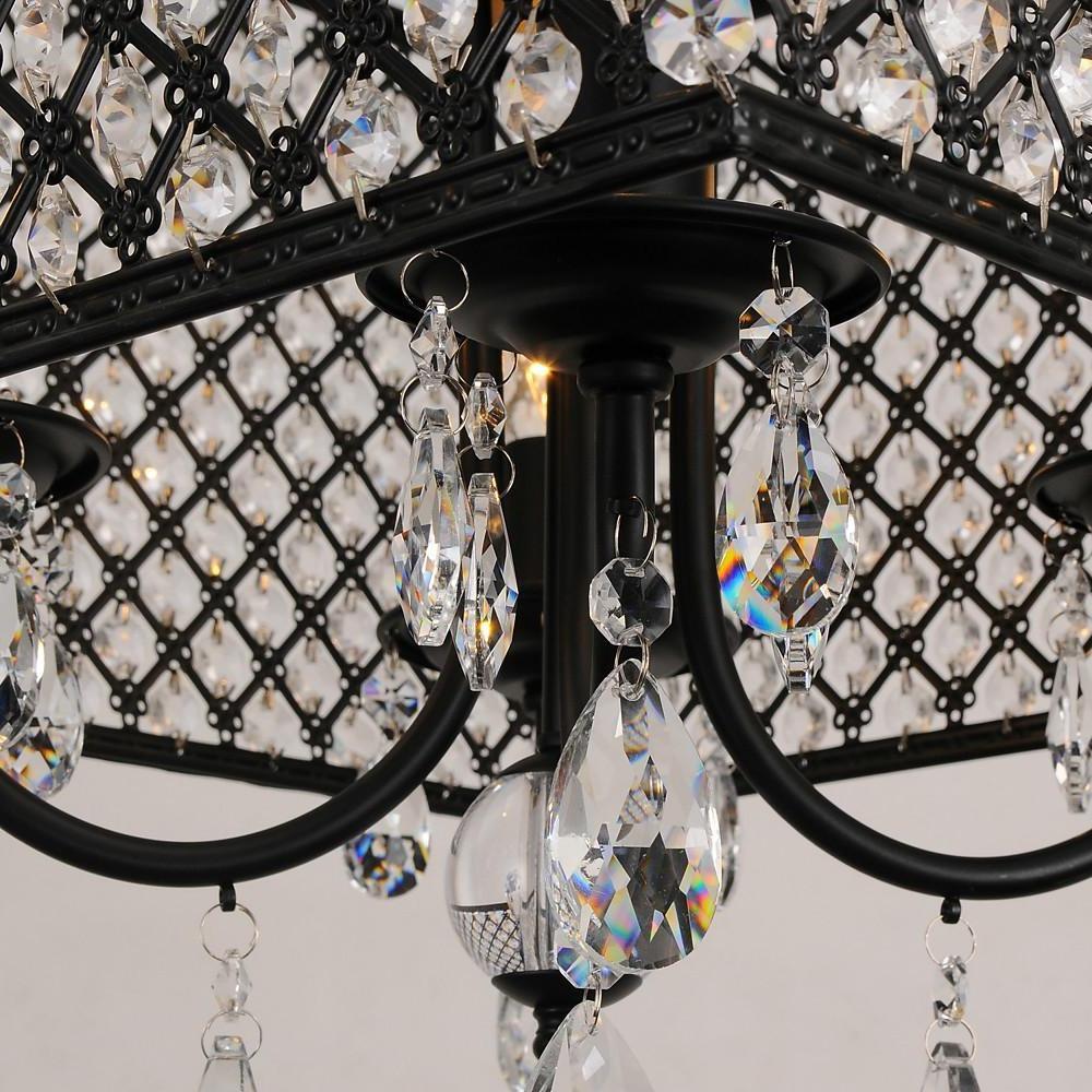 Square Electroplated Metal Glass LED Nordic Chandeliers Pendant Light