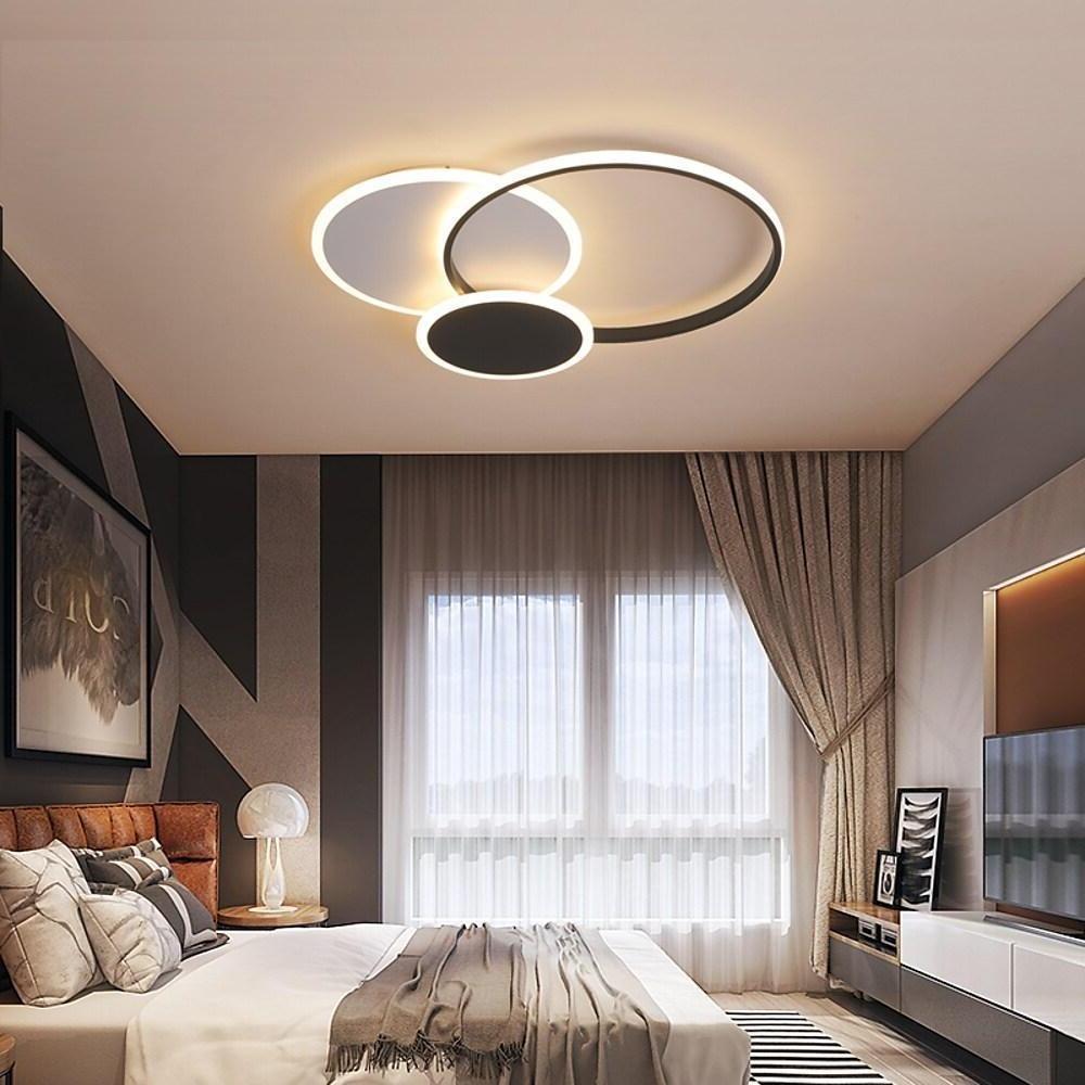 3 Circle Artistic LED Flush Mount Ceiling Light for Bedroom