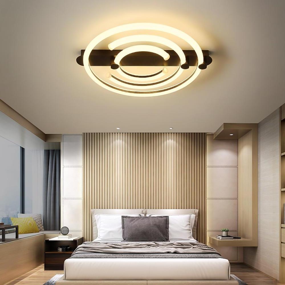 Circular Abstract LED Flush Mount Ceiling Light for Bedroom