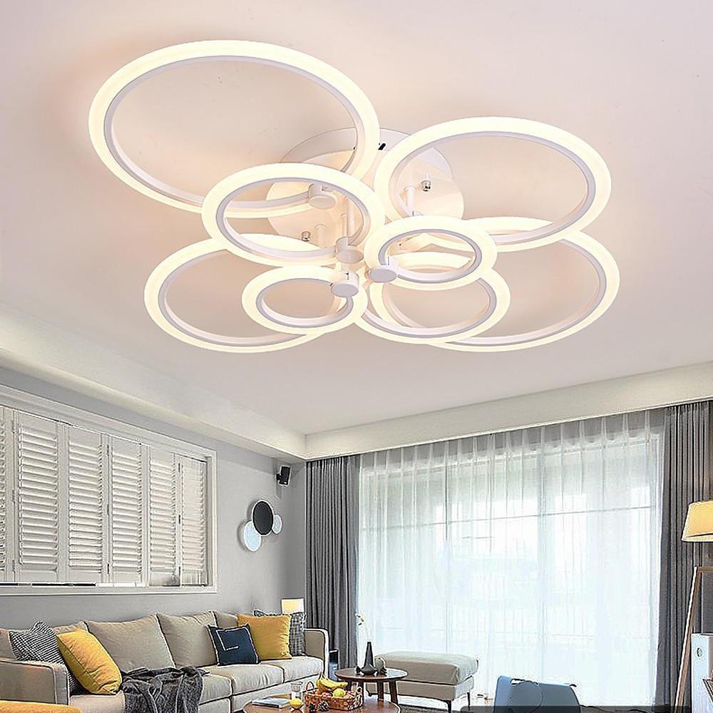 Circles Aluminum Acrylic Cluster Style Design Flush Mount Lighting LED Living Room Bedroom Ceiling Lights