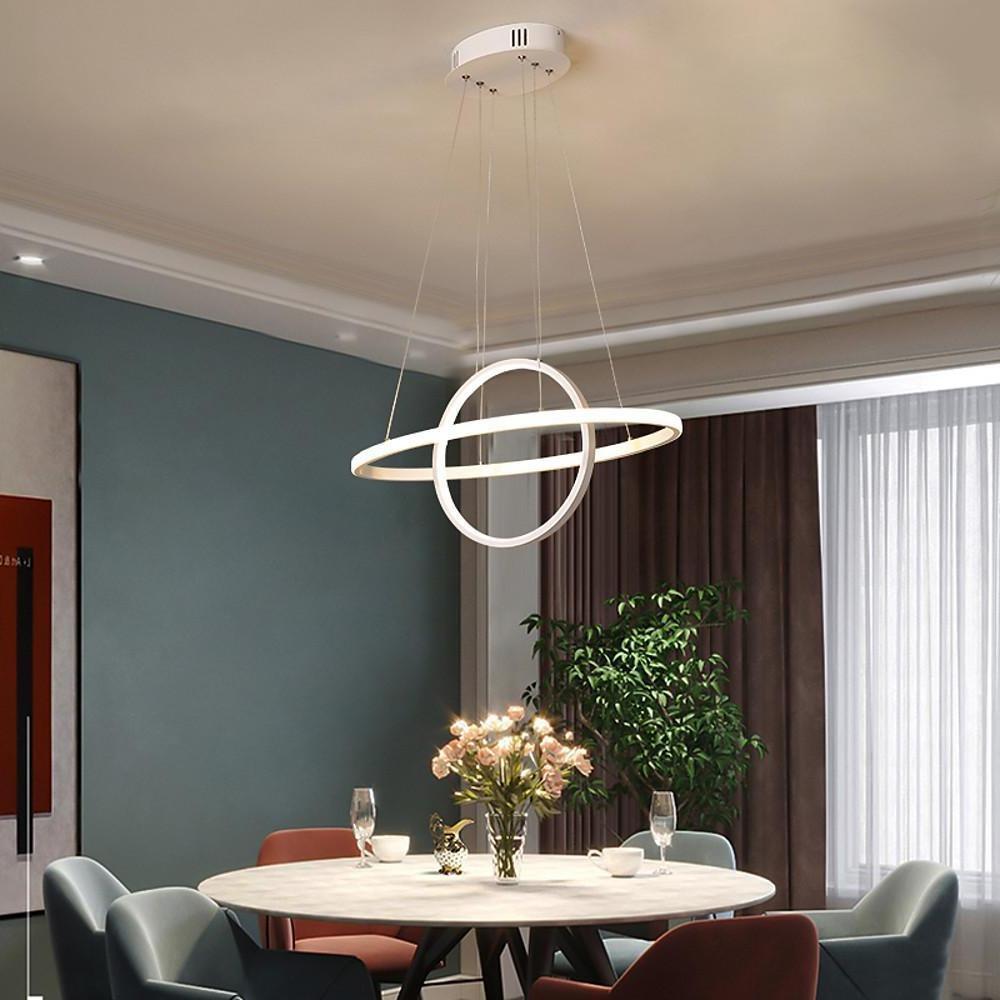 Two Circles LED Metal Adjustable Modern Chandelier Kitchen Island Lighting