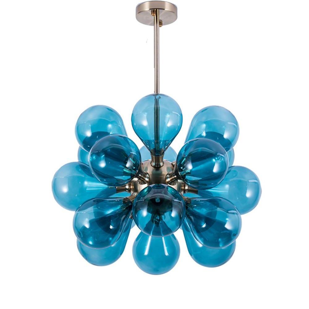 Retro Glass Globe Chandelier Lights Bedroom Chandelier with 18 Bulbs