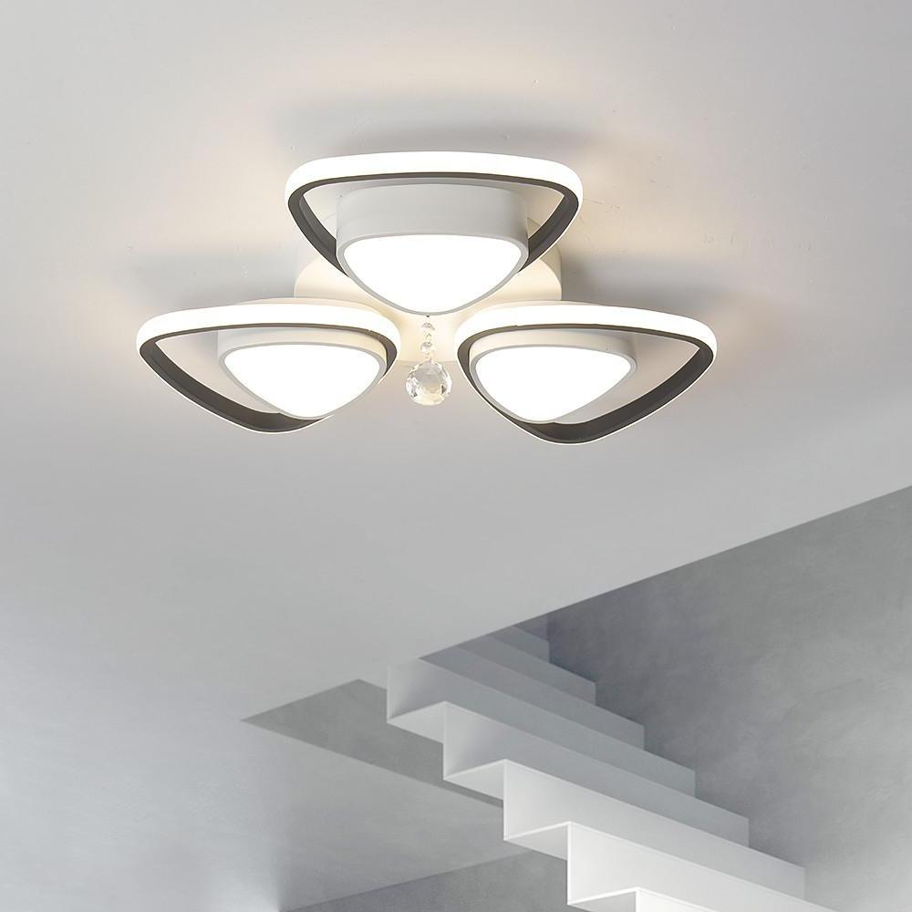 Unique Geometric LED Flush Mount Ceiling Light for Hallway Entryway