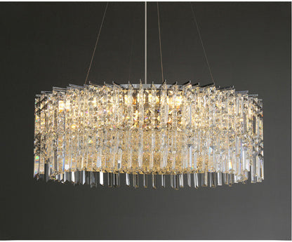 Ischia di Castro | Modern Luxury Drum Crystal LED Chandelier in Creative Design, Gold, Dia31.5xh11.0", Cool Light, Non-Dimmable