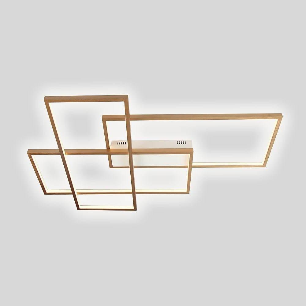 Rectangular Hybrid Modern Flush Mount Ceiling Light With 1 Central LED Light